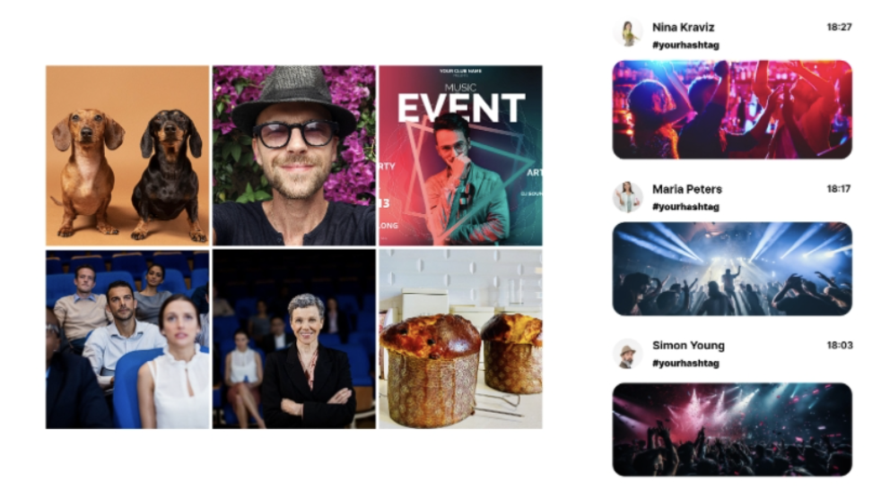 Social media wall with user-generated content